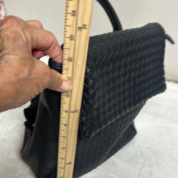 Moda Luxe Black Weaved  Backpack - Picture 8 of 13